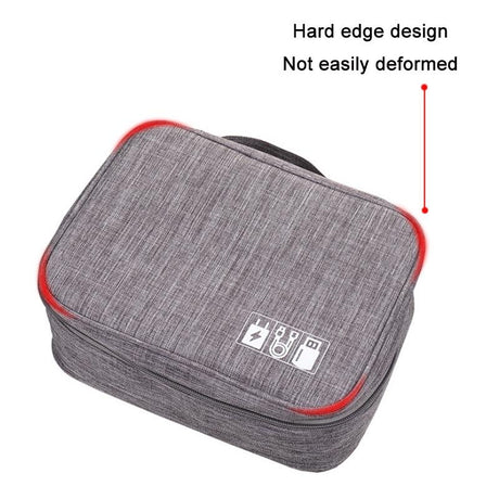 Versatile Cationic Digital Storage Bag For Data Cables - Grey