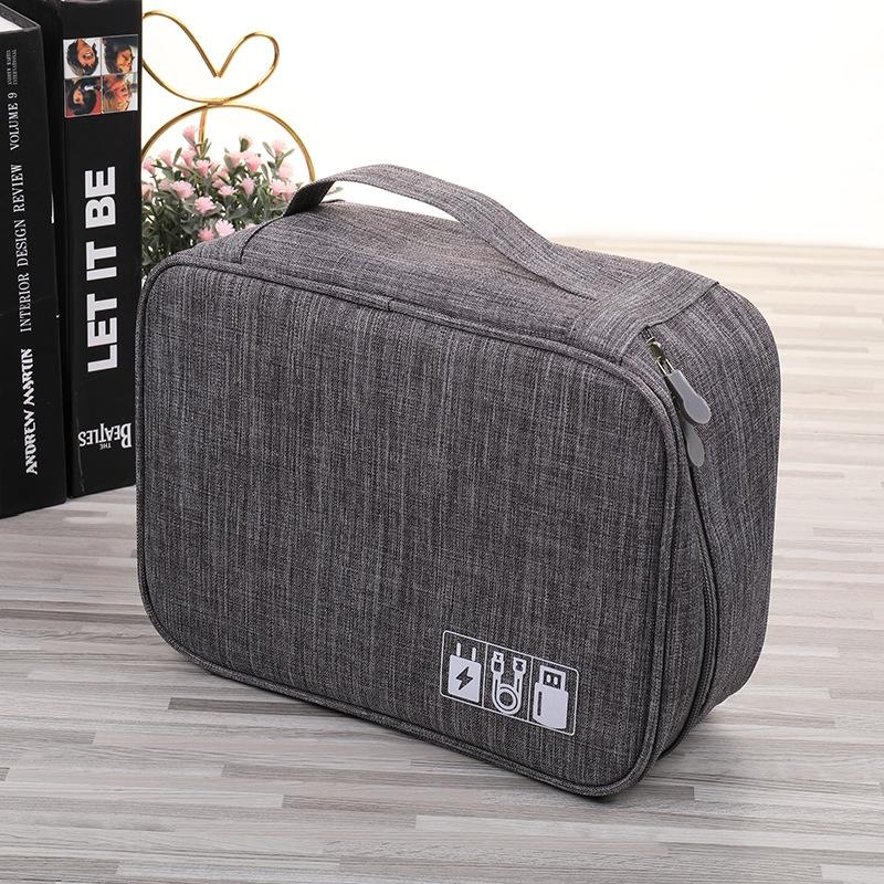 Versatile Cationic Digital Storage Bag For Data Cables - Grey