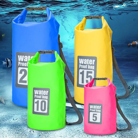 Waterproof Dual Shoulder Dry Bag 50L Capacity - Dark Blue