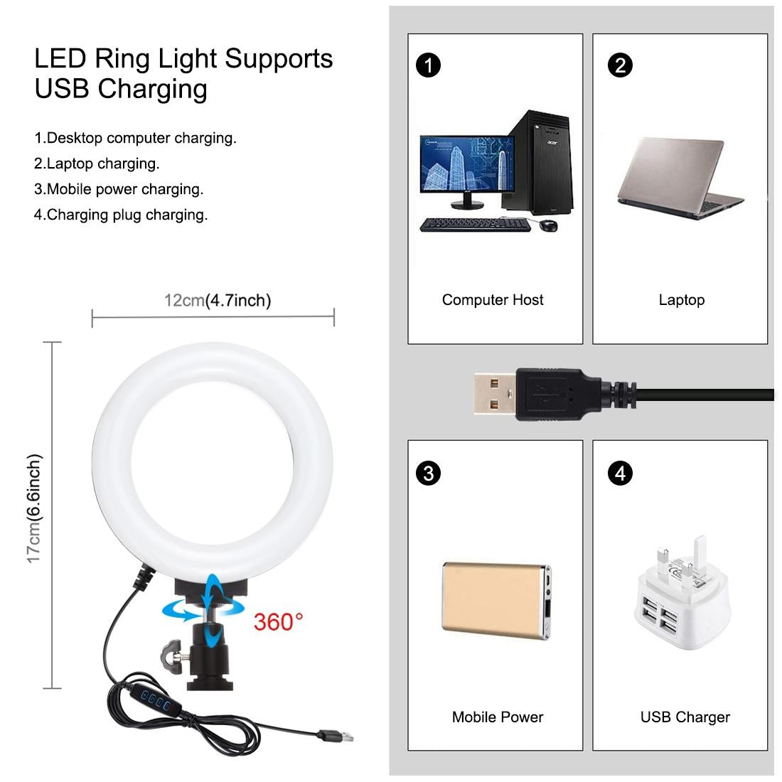 Broadcaster Rig Vlogging Live Broadcast Smartphone Video Rig With 4.7 Inch Ring Led Se