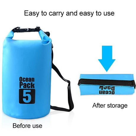 Waterproof Single Shoulder Bag Dry Sack 15L Capacity - Sky Blue