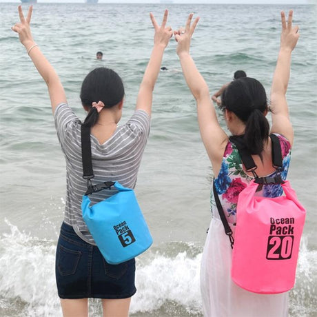 Waterproof Single Shoulder Bag Dry Sack 15L Capacity - Sky Blue