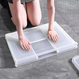 2x 57 Litre Modular Clear Foldable Storage Box with Lid Plastic Tub Collapsible