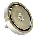 Round Neodymium Fishing Magnet with Countersunk Hole and Eyebolt, 500 LBS pull