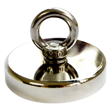Round Neodymium Fishing Magnet with Countersunk Hole and Eyebolt, 500 LBS pull
