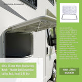 606 x 353mm White Boat Access Hatch – Marine Deck Inspection Lid for Boat, Yacht & RV Use