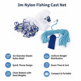 3m Nylon Fishing Cast Net â€“ Quick Throw Mesh with Chain Weights & Drawstring