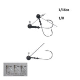 Vike 1/16 oz Weedless Round Jig Head with a Size 1/0 Hook Tungsten, 4 pack