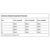 Swimerz Double Snap Barrel Swivels, Size 4, 12 pack