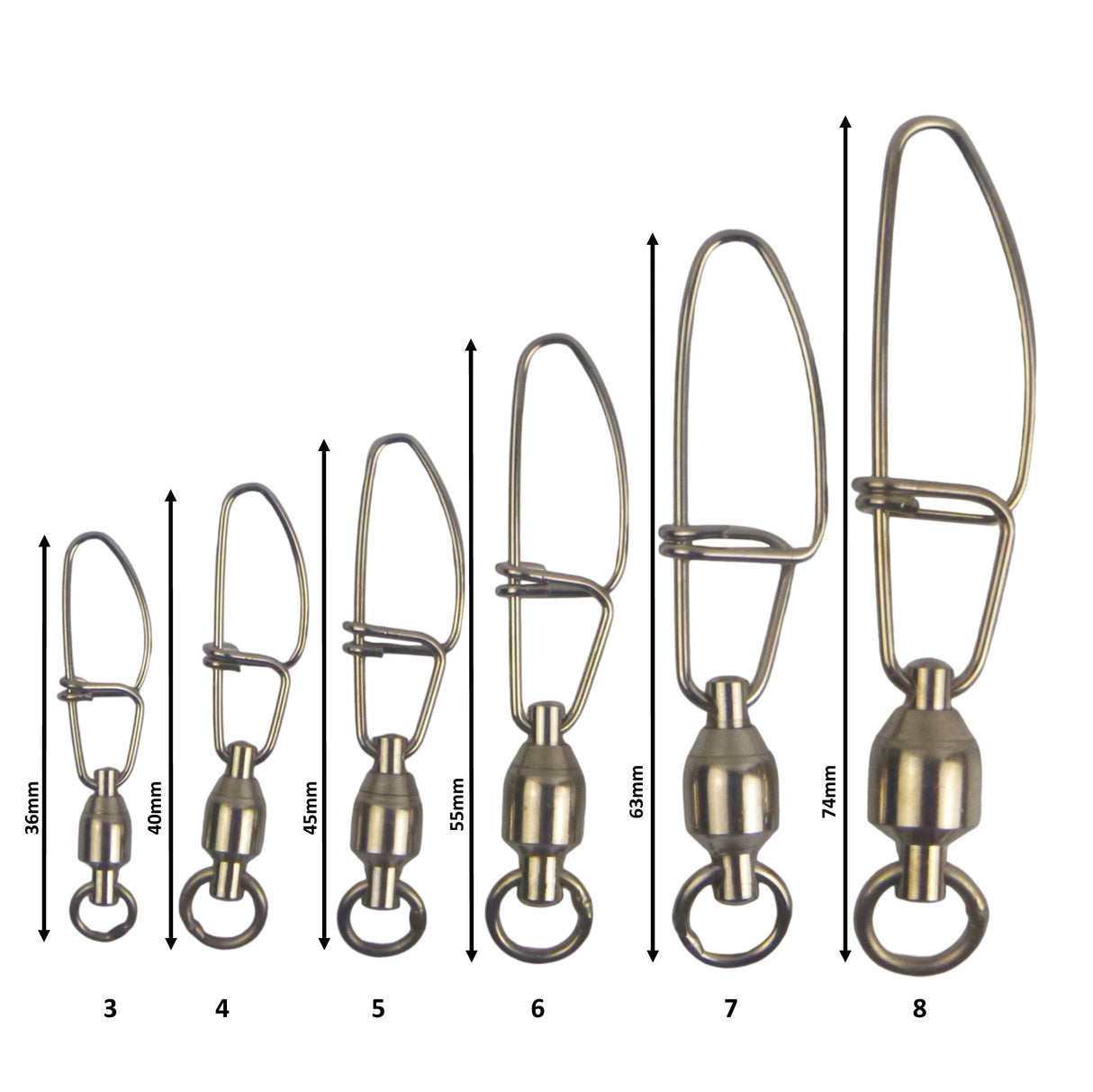 Swimerz HD Ball Bearing Swivels with Crosslock Snap, Size 4, 17 pack