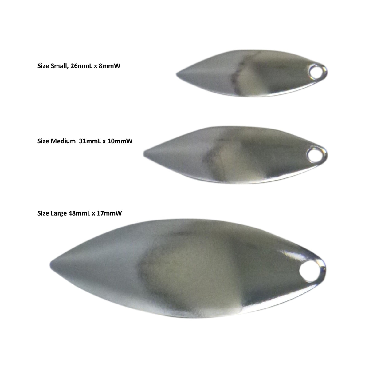 Artizan Smooth Willow Blade, Nickel, 26mmL x 8mmW, Qty 5