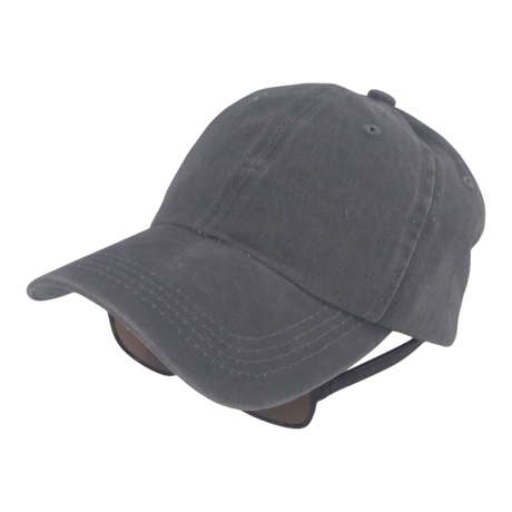 BSTC 6-Panel Baseball Cap, Distressed Cotton, Grey