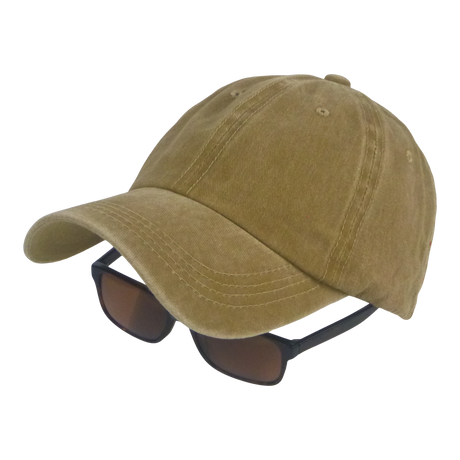BSTC 6-Panel Baseball Cap, Distressed Cotton, Tan