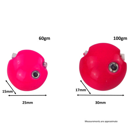 Finesse Kabura Slider Jig Head, 100gm, Hot Pink, 2 Pack