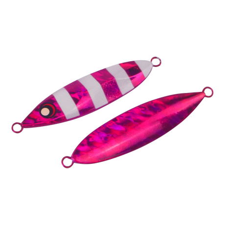 Finesse Slow Pitch Flutter Jig, 60gm, Hot Pink Stripe, 2 pack