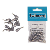 Swimerz 10gm Teardrop Sinker, Lead, 10 pack