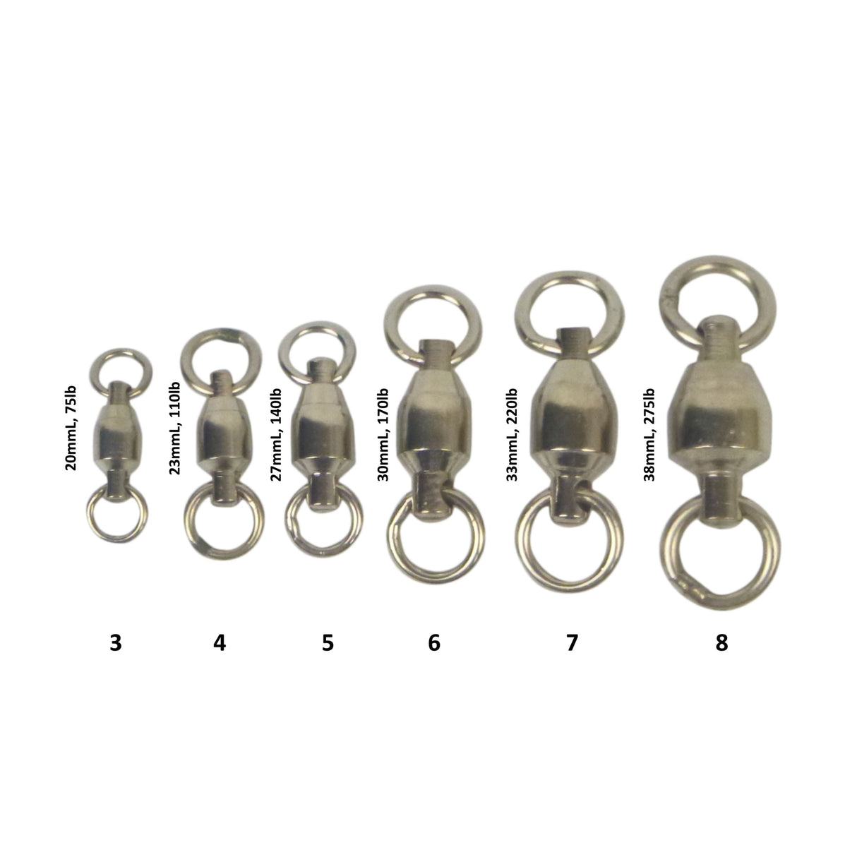 Swimerz Heavy Duty Ball Bearing Swivels, Size 4, 20 pack