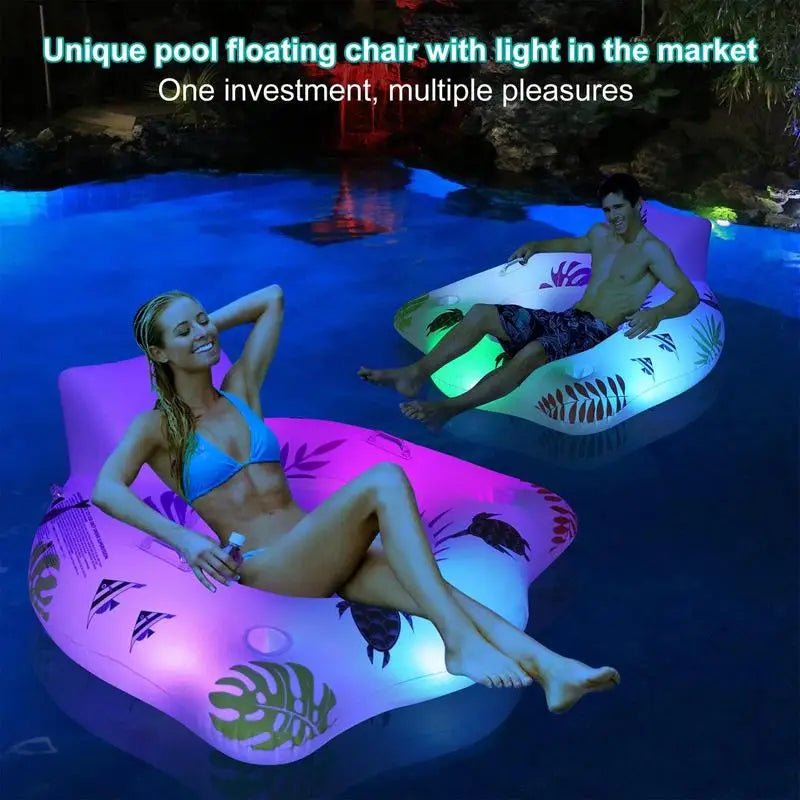 NNEOBA Light-up Inflatable Pool Float Chair