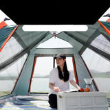 Silver glue Waterproof Camping tent with Awning - Size: 270x270x185cm, charming and sturdy for outdoor excursions