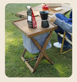 Foldable Wooden Laundry Hamper with Removable Tray and Storage Bag - Natural Wood Finish - Wood Colour