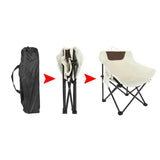 White Outdoor Folding Camping Chair – Portable Lounge Chair, Lightweight Beach Chair, Fishing Stool, and Picnic Seat, Perfect for Outdoor Adventures