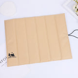 Beige Portable Outdoor Folding Seat Cushion - 42cm x 32cm for Camping and Hiking