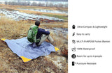 Grey And Orange Portable Waterproof Camping Mat - Foldable Picnic and Beach Blanket