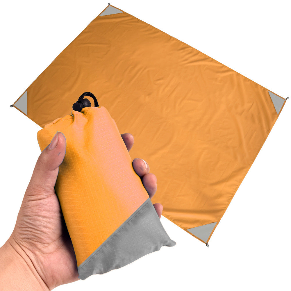 Orange And Grey Portable Waterproof Camping Mat - Foldable Picnic and Beach Blanket