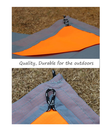 Orange And Grey Portable Waterproof Camping Mat - Foldable Picnic and Beach Blanket