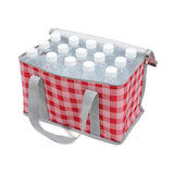 2PCS Red Insulated Picnic Lunch Bag with Checkered Design, Thermal Storage for Hot and Cold Items