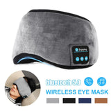 Brown Bluetooth 5.0 Wireless Sleep Eye Mask - Soft Plush Eye Cover with Built-in Speakers (13 x 16.5 x 6 cm)