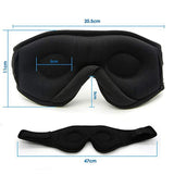 Black 3D Contoured Bluetooth Sleep Eye Mask - Ultra Soft Wireless Music Mask for Travel, Meditation, and Sleep