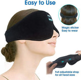Black 3D Contoured Bluetooth Sleep Eye Mask - Ultra Soft Wireless Music Mask for Travel, Meditation, and Sleep