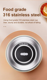 Light Blue 316 Stainless Steel Rechargeable Electric Self-Stirring Mug - 420ml Automatic Mixing Cup with Magnetic Rotor