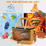 Large Reusable Insulated BBQ Bag - Thermal Meat & Food Carrier (40x25x25cm)