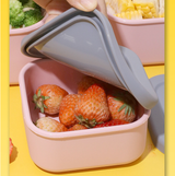 Brown 3-Piece Stackable Silicone Food Storage Container Set - Microwave Safe Lunch Boxes (300/700/1300ml)
