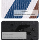 Waterproof Foldable Picnic Blanket with Handle - 2x2m Blue and white checkered