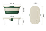 Foldable Picnic Basket with Tray - 16.5L Capacity, White Green, Perfect for Camping and Outdoor Gatherings