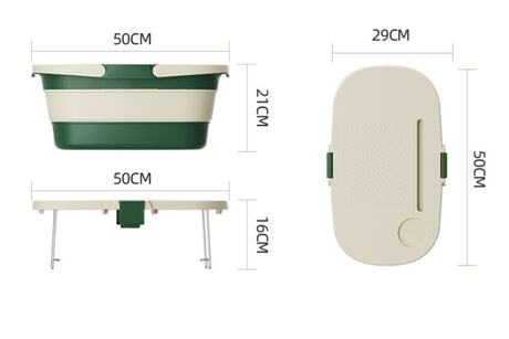 Foldable Picnic Basket with Tray - 16.5L Capacity, Green coffee color, Perfect for Camping and Outdoor Gatherings