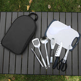 Portable Kitchen Utensil Storage Bag - Lightweight Organizer for Camping and Outdoor Cooking,Royal blue