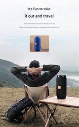 Blue (orange stripes)Portable Bluetooth Speaker - HiFi 360 Degree Audio Wireless Mini Speaker, Support Hands-free Calling