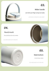 304 Stainless Steel Insulated Tumbler,Large Capacity with Handle and Cute Cloud Accessory(Pink)