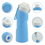 Orange Collapsible Silicone Water Bottle - Portable Large Capacity Outdoor Hiking Flask