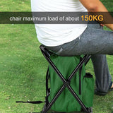 Blue Insulated Cooler Backpack Chair - Foldable Stool for Picnics & BBQ