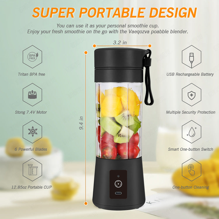 Dark Purple Portable Blender USB Rechargeable - Personal Size Smoothie Maker On The Go