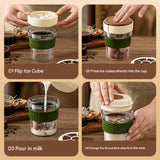 2-in-1 Ice Cube Maker Tumbler - Portable Cup with Integrated Silicone Ice Tray & Lid (1 cup + 1 ice tray)