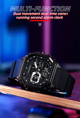 Blue Men's Dual Display Watch - Dual Time Digital Analog Waterproof Sports Watch