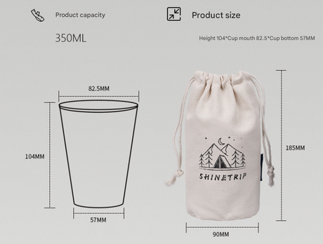 Color Mixing 304 Stainless Steel Camping Cup - 350ml Outdoor Drinkware(Set of 4 with Bag)