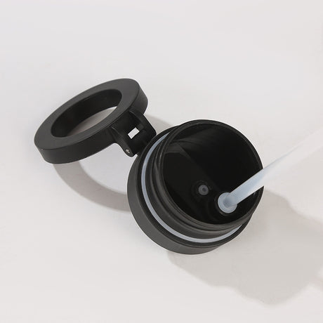 Stainless Steel Insulated Water Bottle with Integrated Magnetic Phone Stand - Black (24oz)