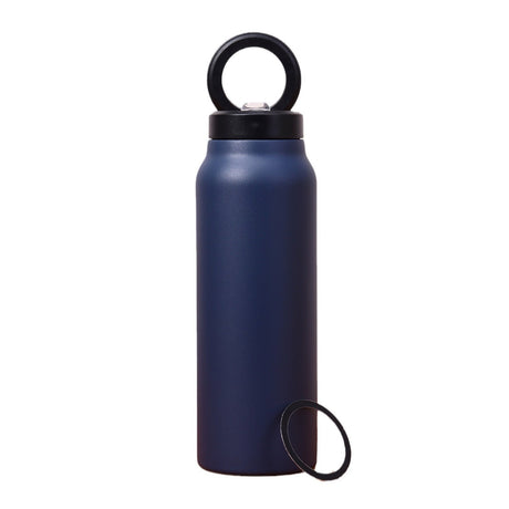 Stainless Steel Insulated Water Bottle with Integrated Magnetic Phone Stand - Blue (32oz)
